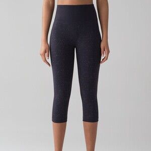 Lululemon High Waisted Cropped Leggings Blue 4